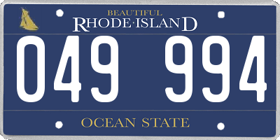 RI license plate 049994