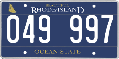 RI license plate 049997