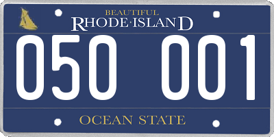 RI license plate 050001