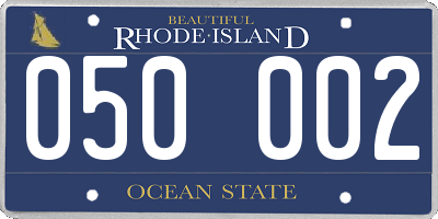 RI license plate 050002