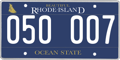 RI license plate 050007