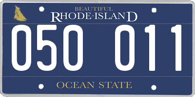 RI license plate 050011