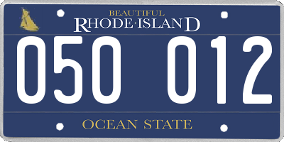 RI license plate 050012