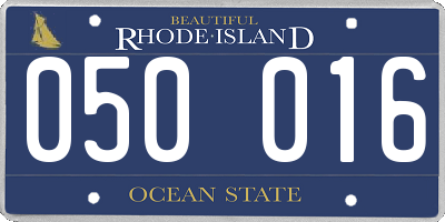 RI license plate 050016