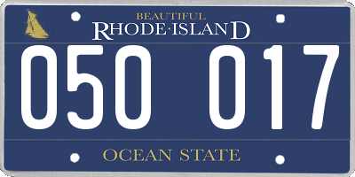 RI license plate 050017