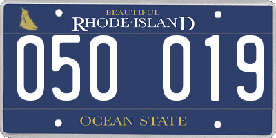 RI license plate 050019