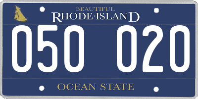 RI license plate 050020