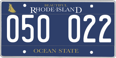 RI license plate 050022