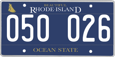RI license plate 050026