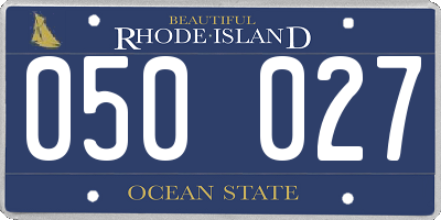 RI license plate 050027