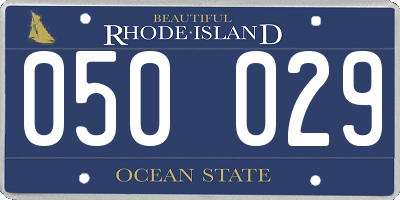 RI license plate 050029