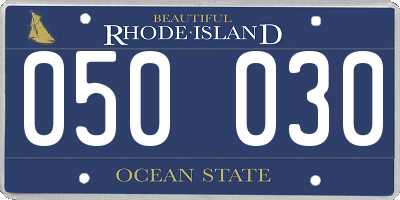 RI license plate 050030