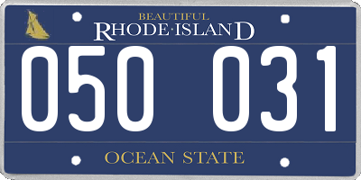 RI license plate 050031
