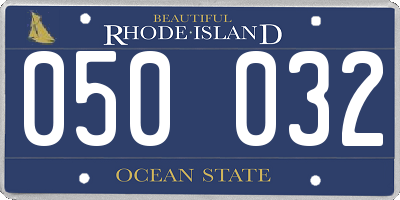 RI license plate 050032
