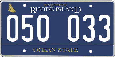RI license plate 050033
