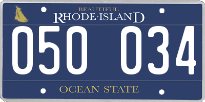 RI license plate 050034
