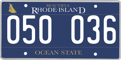 RI license plate 050036