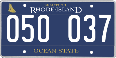 RI license plate 050037