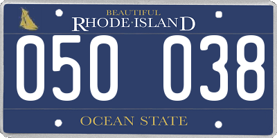 RI license plate 050038