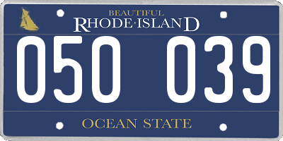 RI license plate 050039