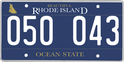 RI license plate 050043