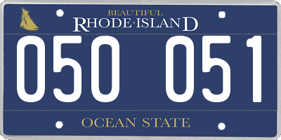 RI license plate 050051