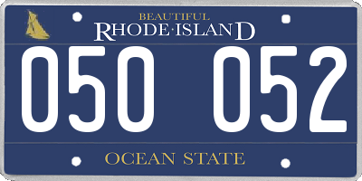 RI license plate 050052