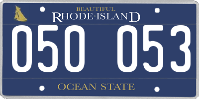RI license plate 050053