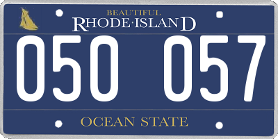 RI license plate 050057