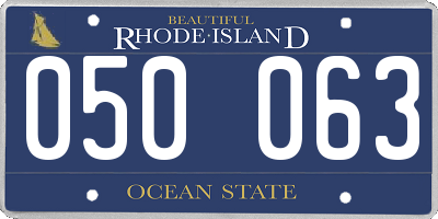 RI license plate 050063