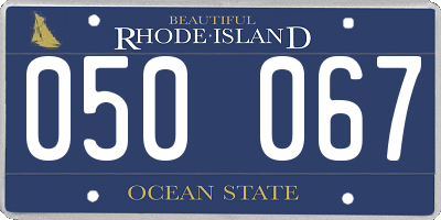 RI license plate 050067