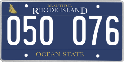 RI license plate 050076