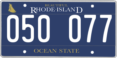 RI license plate 050077