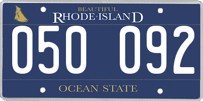RI license plate 050092