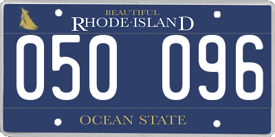 RI license plate 050096