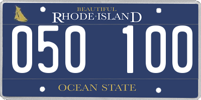 RI license plate 050100