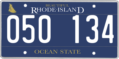 RI license plate 050134