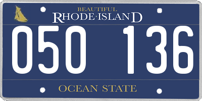 RI license plate 050136