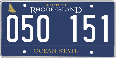 RI license plate 050151