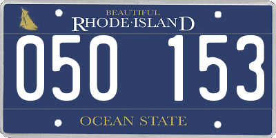 RI license plate 050153