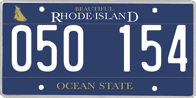 RI license plate 050154