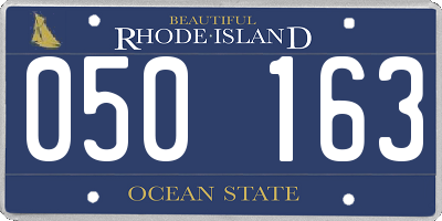 RI license plate 050163