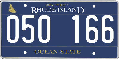 RI license plate 050166