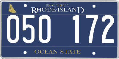 RI license plate 050172