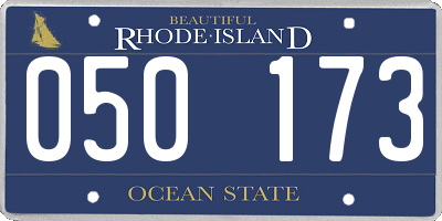 RI license plate 050173