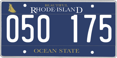 RI license plate 050175