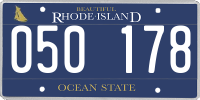 RI license plate 050178