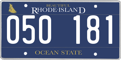 RI license plate 050181