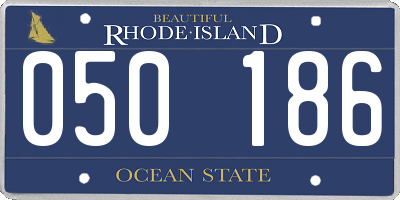 RI license plate 050186