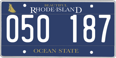 RI license plate 050187